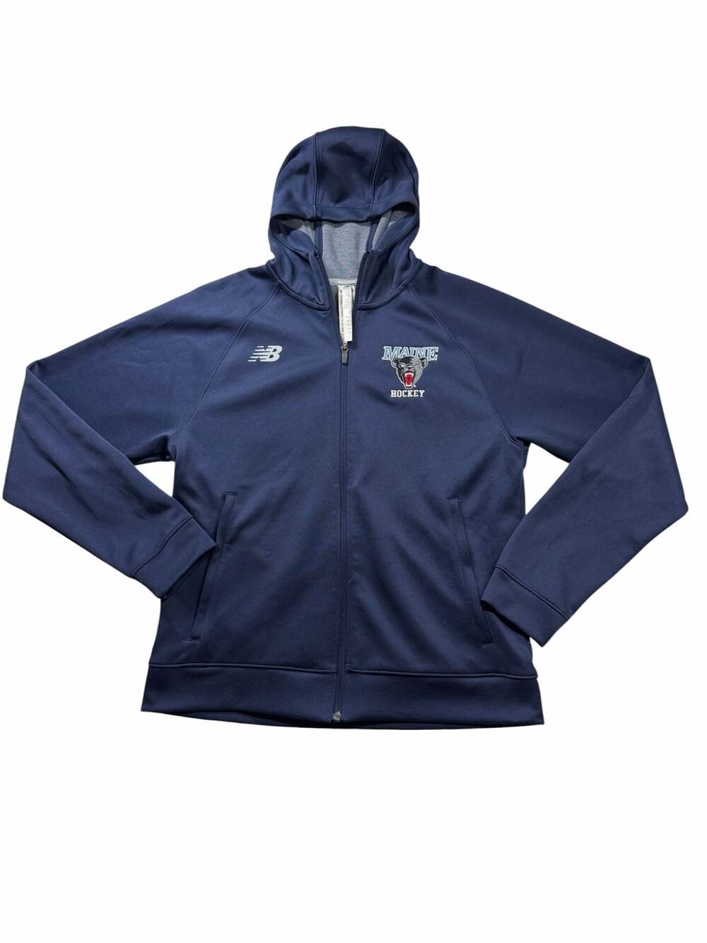 New Balance Maine Black Bears Hockey Full Zip Hoodie Jacket Navy Mens M L